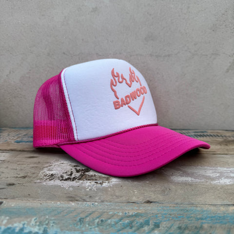 "HARD TO BREAK" TRUCKER HAT in FUSCHIA