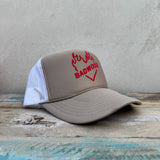 "HARD TO BREAK" TRUCKER HAT in KHAKI