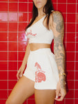 "CHERRY" SHORTS in CREAM