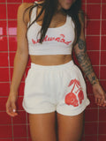 "CHERRY" SHORTS in CREAM